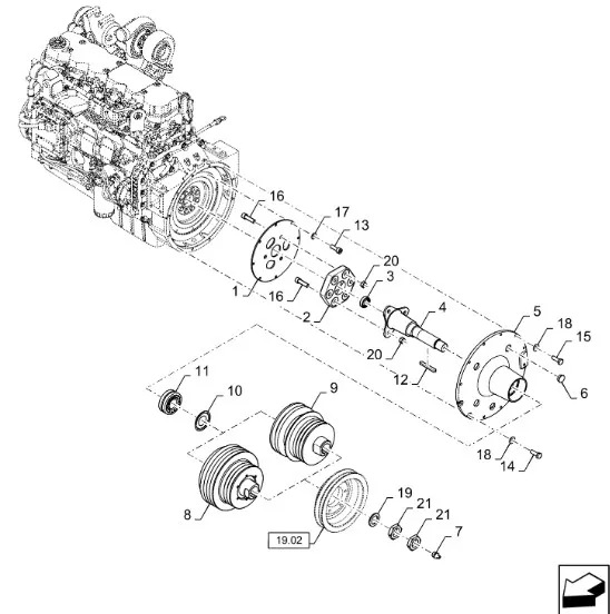 87698628 - Вал привода осн. шкива аппарата обмолота ТС56, ТС5080